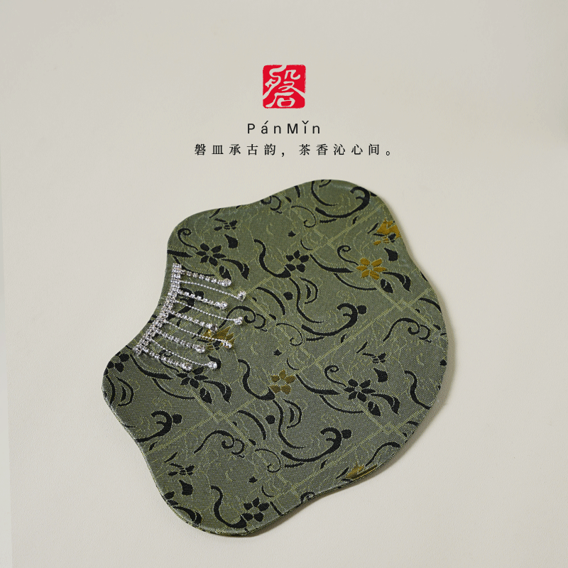 磐皿｜景德镇·熹语-织金小花-如意干泡茶席复古茶桌垫