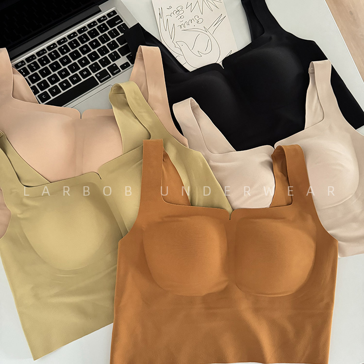 品质高货！背心式内衣女胸垫一体无痕无钢圈文胸大胸显小胸罩