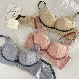 无中生有！内衣小胸聚陇性感蕾丝收副乳上薄下厚无钢圈胸罩夏bra
