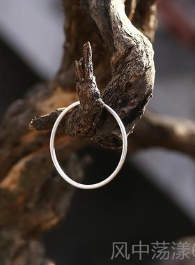 正品念头 99纯银古法传承银手镯9女艺心手环简约覆古小众文足银实