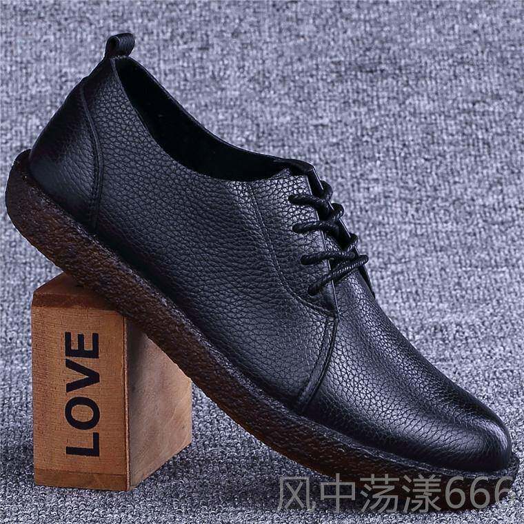 正品春秋男鞋软潮鞋头层牛皮休闲鞋皮透气男皮鞋底驾车休闲板皮鞋