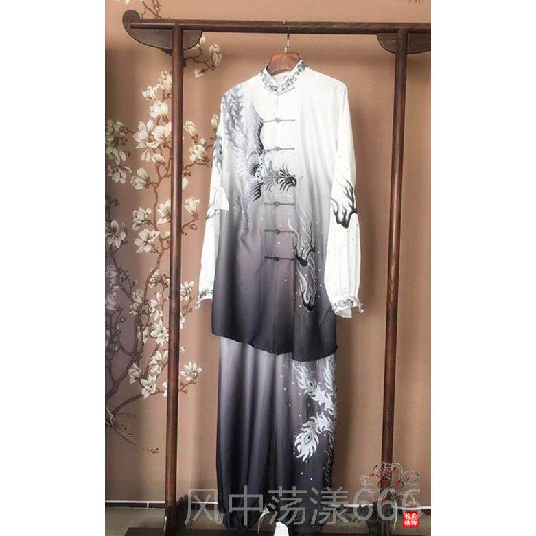 正品马太极服男新蕾款渐变色重工刺绣太女极拳服武术服表演服绣刺