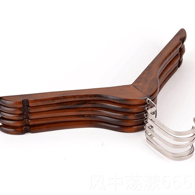 正品实木质衣架子衣架衣柜木衣挂撑子家用复古木头防滑服装店服小