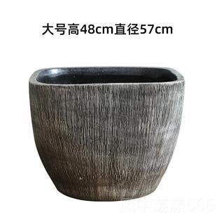 正品仿石鱼缸大号陶瓷缸客厅落地摆件家用造景养荷花缸形鱼方鱼盆