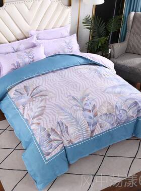 正品女裸睡a仙天b丝磨毛四件套欧式奢华高档床公主被套床上用品秋