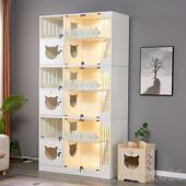 正品 定制疗实猫别墅豪华展猫示柜猫繁育笼猫寄养柜木猫治隔离柜