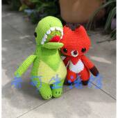 狐狸和针恐龙 失物招 正品 定制钩手工编织娃娃礼物奥斯领卡