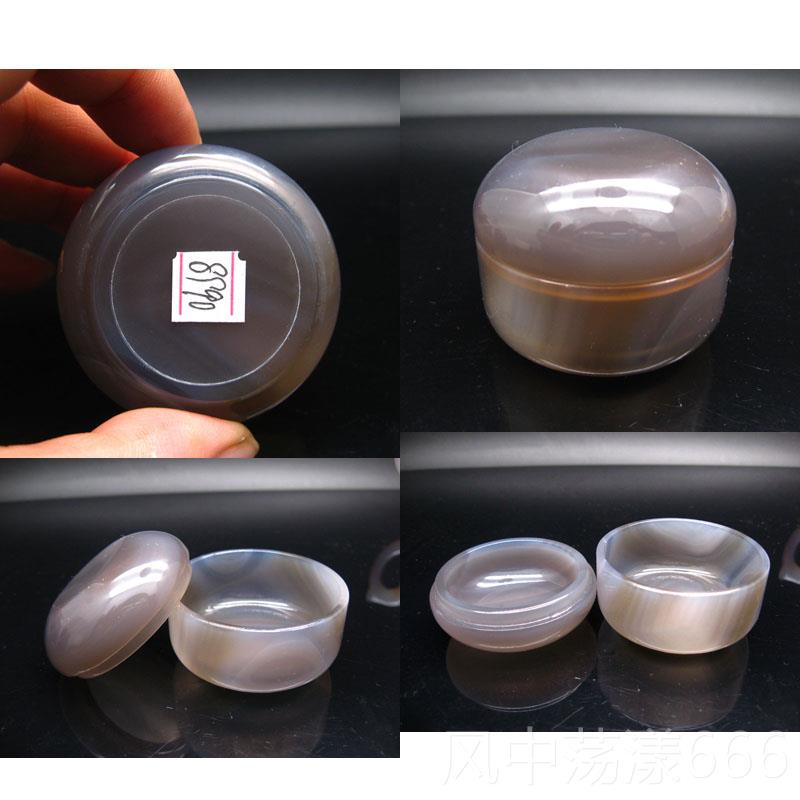 正品天然玛瑙香盒洗摆盒件玉印泥盒调笔色髓密封性首饰胭脂盒茶杯图片