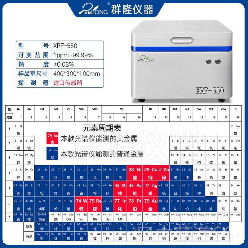 正品荧光光谱测仪真假检测贵金元金素检测仪铂银铜黄金含属量金分