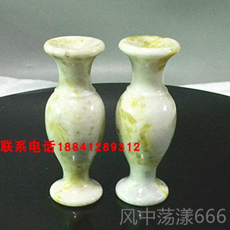 正品石花瓶岫玉阿富汗玉件米黄玉特大摆笔筒摆件玉玉花瓶节竹桶多