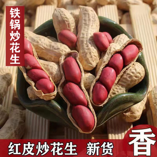 山东炒熟红皮小粒带壳四粒红生花生多籽可做种子新货薄皮高产5斤
