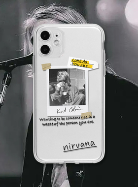 Kurt Cobain科特柯本nirvana摇滚oppo一加iqoo透明全包软小米红米手机壳适用苹果13iPhone17promax14xr78p15