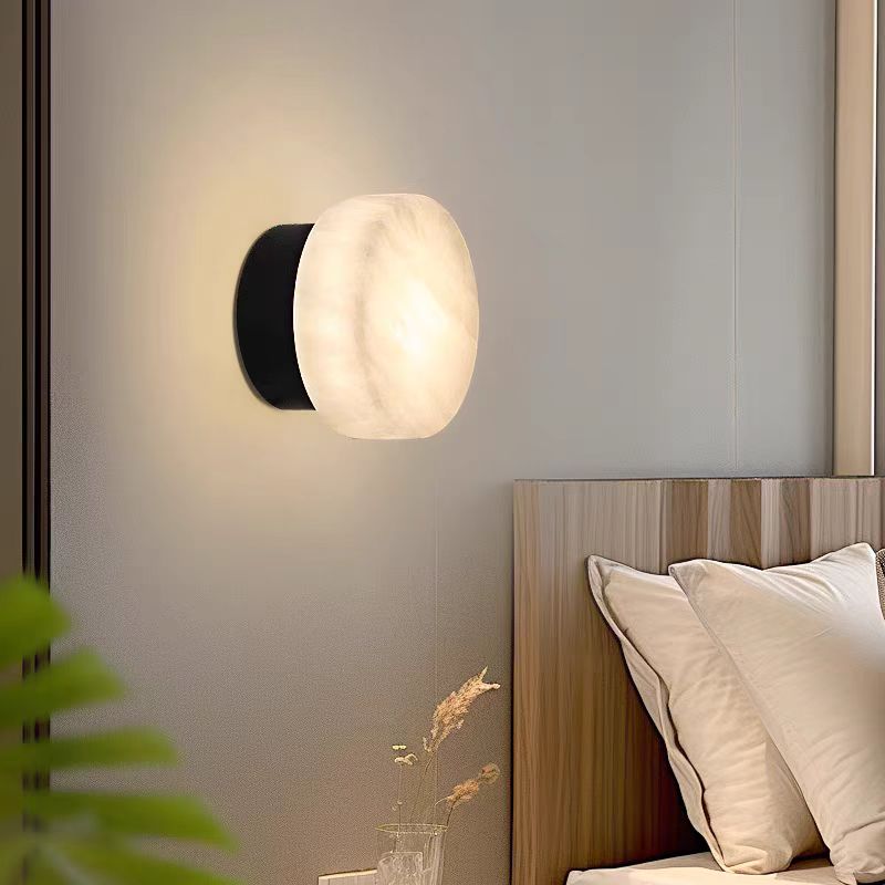 原版西班牙天然云石壁灯客厅背景墙楼梯卧室床头轻奢极简氛围灯具