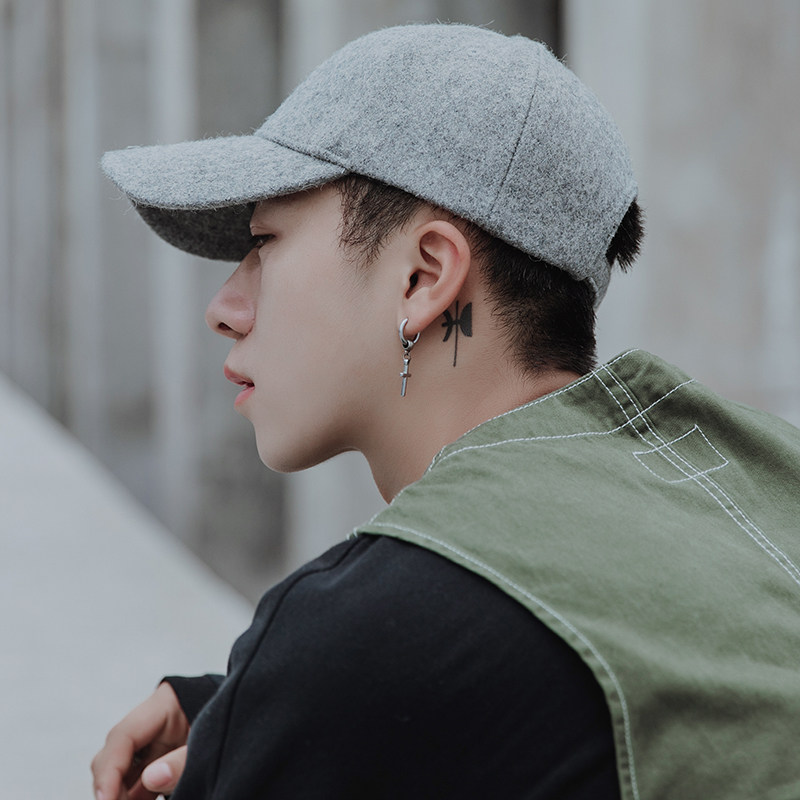 毛呢街头风嘻哈加厚保暖棒球帽