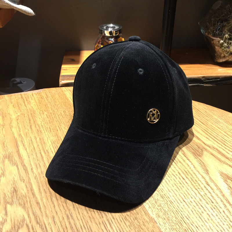 帽子女士百搭网红款金丝绒棒球帽秋冬季加厚保暖毛绒鸭舌帽男韩版