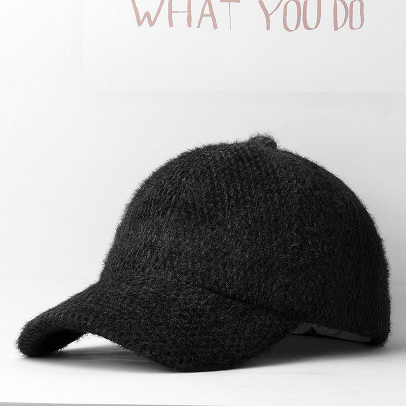 秋冬天帽子女网红同款时尚韩版潮白色毛绒棒球帽保暖百搭鸭舌帽男