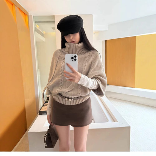 慵懒风高领毛衣女2026秋