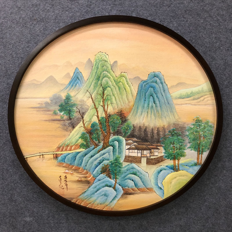 实木圆形装裱简约现代风油画框