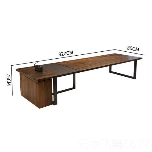 正品室新中式金高丝胡桃木实木档办公室泡茶桌家用接待茶台一体茶