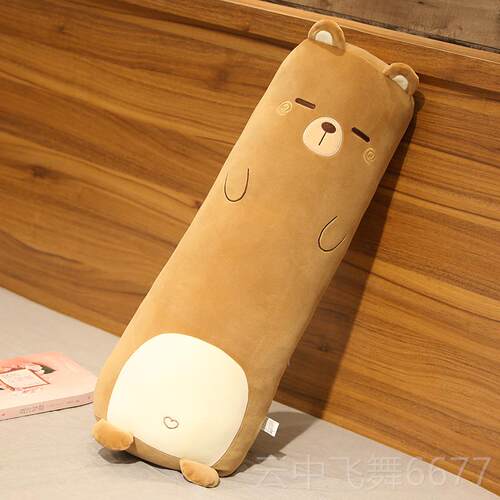 正品可爱恐龙毛女绒玩具觉哈士枕奇公仔生抱着睡抱枕侧睡长条抱送