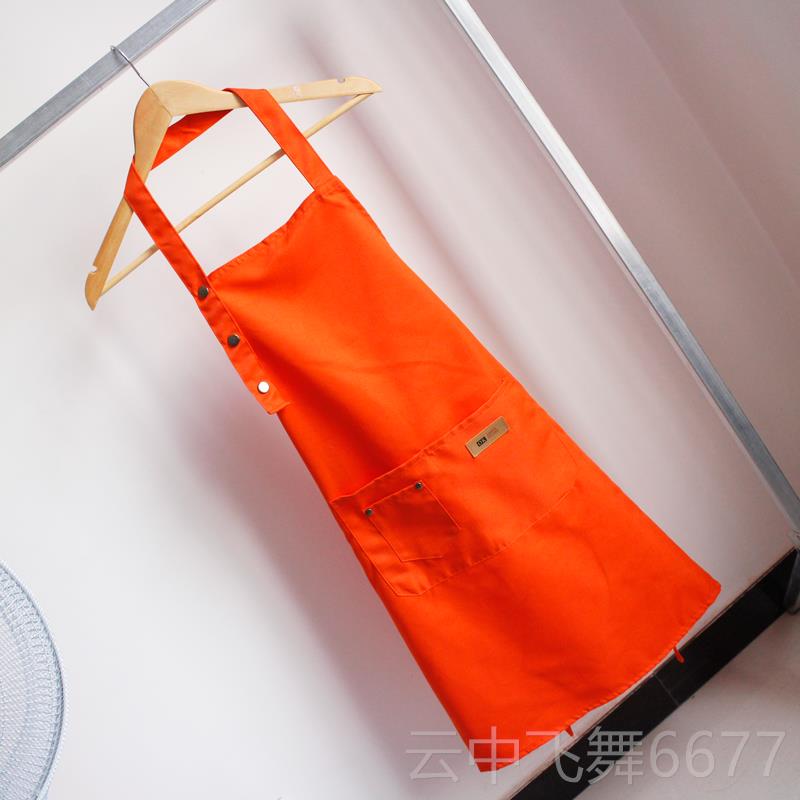 正品布料防水围裙作服韩版时尚工围腰人咖店啡美容院成罩衣定制包