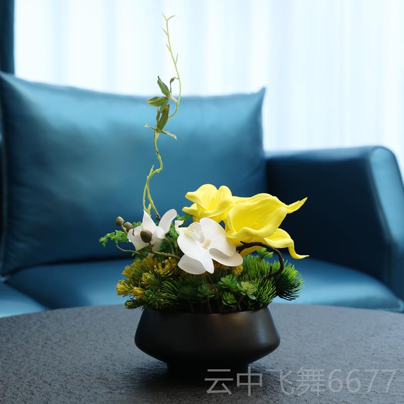 正品高酒店花前台摆件餐桌真花摆仿花大堂玄关茶桌端装饰花餐厅摆图片