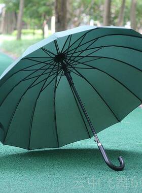 正品森系墨绿色男女防风纯16骨晴雨伞自动长柄伞太伞商务居家防阳