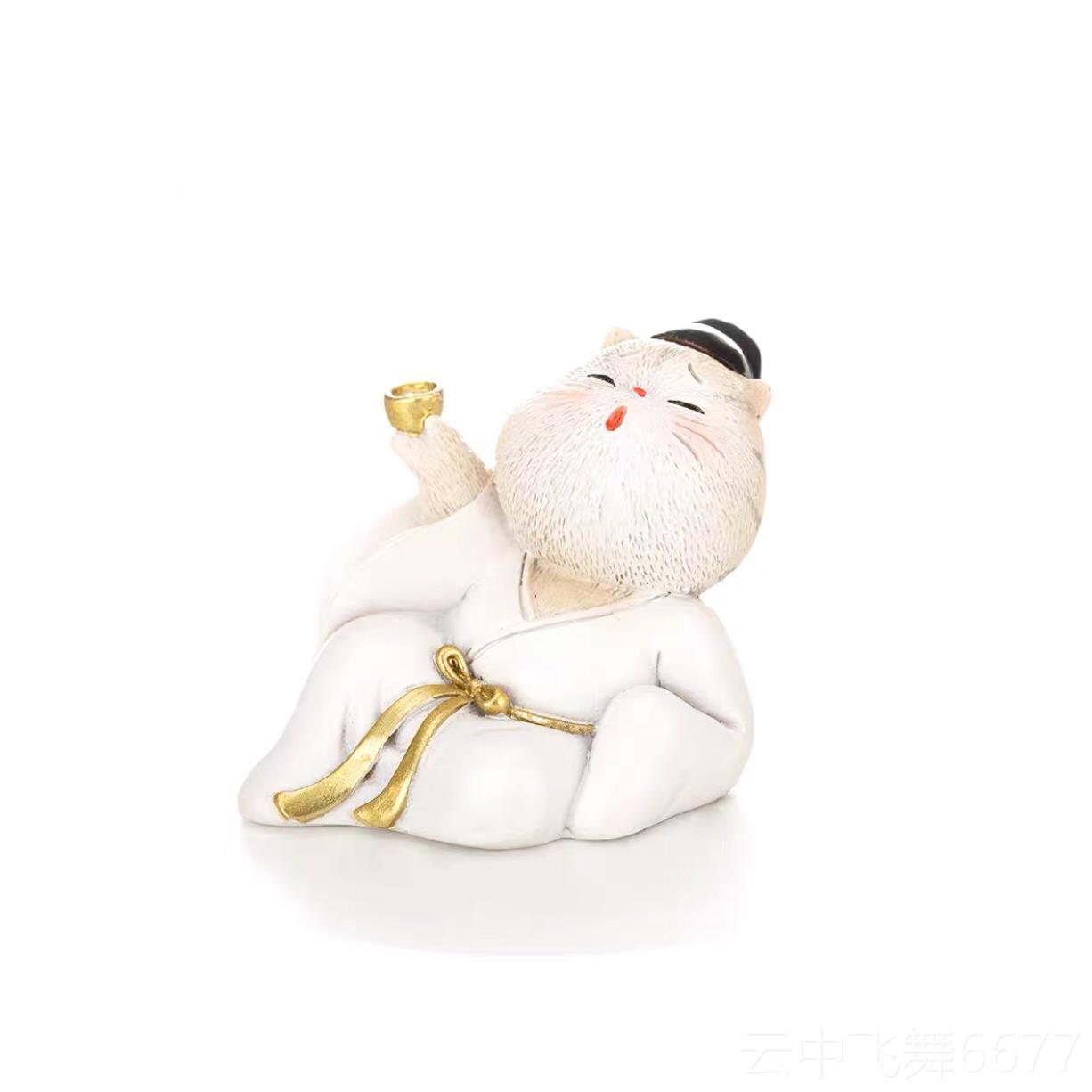 正品故宫猫琴棋书画诗酒茶桌面摆件事生日礼情人节物 雅弈弹对琴图片