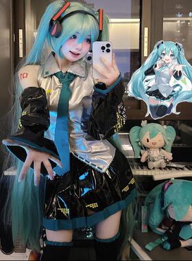 初音cos服COS 漆皮初音cos公式服 miku公式未来少女服有现货