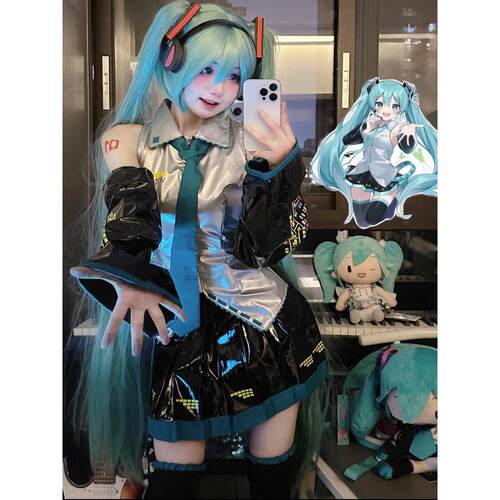 初音cos服COS漆皮初音cos公式服