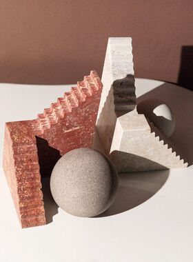 转角大理石摆件客厅样板间卧室