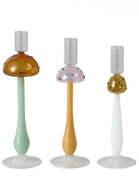 现代简约创意玻璃烛台摆件