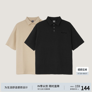 t恤 BODYDREAM华夫格POLO衫 复古翻领短袖 男夏季 宽松休闲重磅情侣装