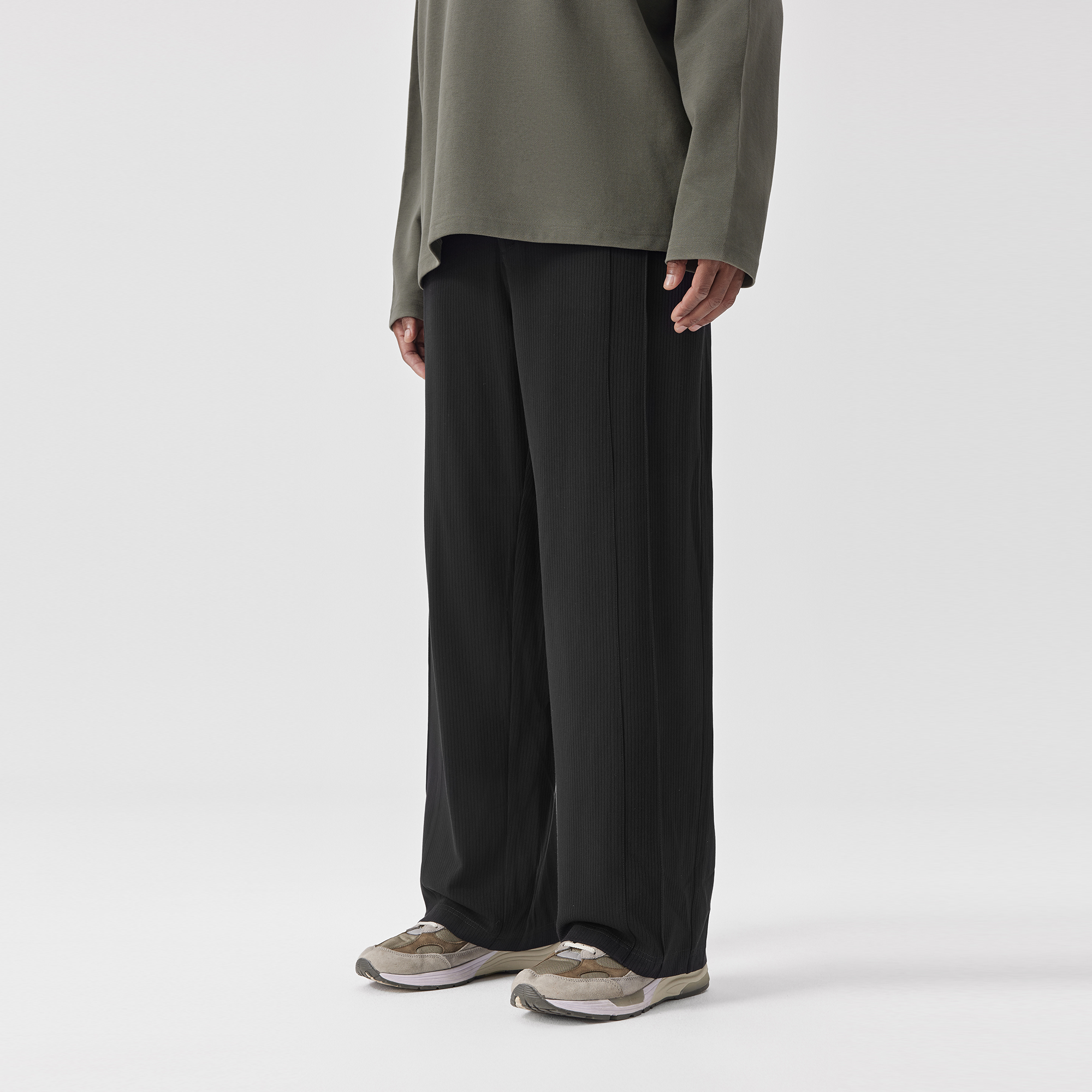 BODYDREAM秋季新款肌理感休闲裤男结构分割垂感裤子宽松直筒裤