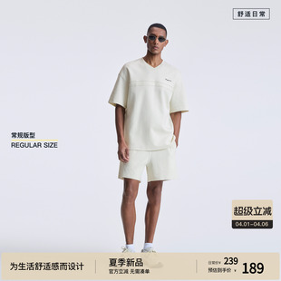 T恤男休闲常规版 前片分层压线 轻云层V领短袖 BODYDREAM2026夏季