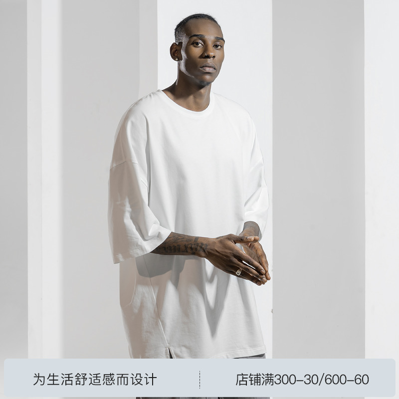 BODYDREAM短袖男士夏季重磅t恤oversize半袖纯棉运动体恤白色上衣