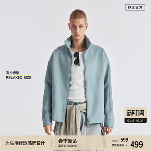 BODYDREAM仿牛皮绒高阶日常挺廓感通勤夹克男2026春外套 子排扣 袖