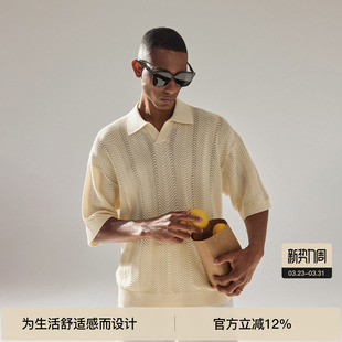 男夏镂空波浪短袖 BODYDREAM海鸥领POLO衫 微弹T恤 航海假日系列