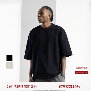 宽松落肩半袖 BODYDREAM重磅纯棉短袖 刺绣T恤情侣装 美式 上衣 男夏季