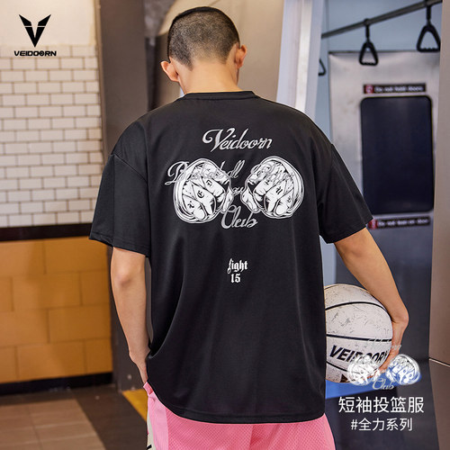 维动短袖全力投篮服T恤男美式