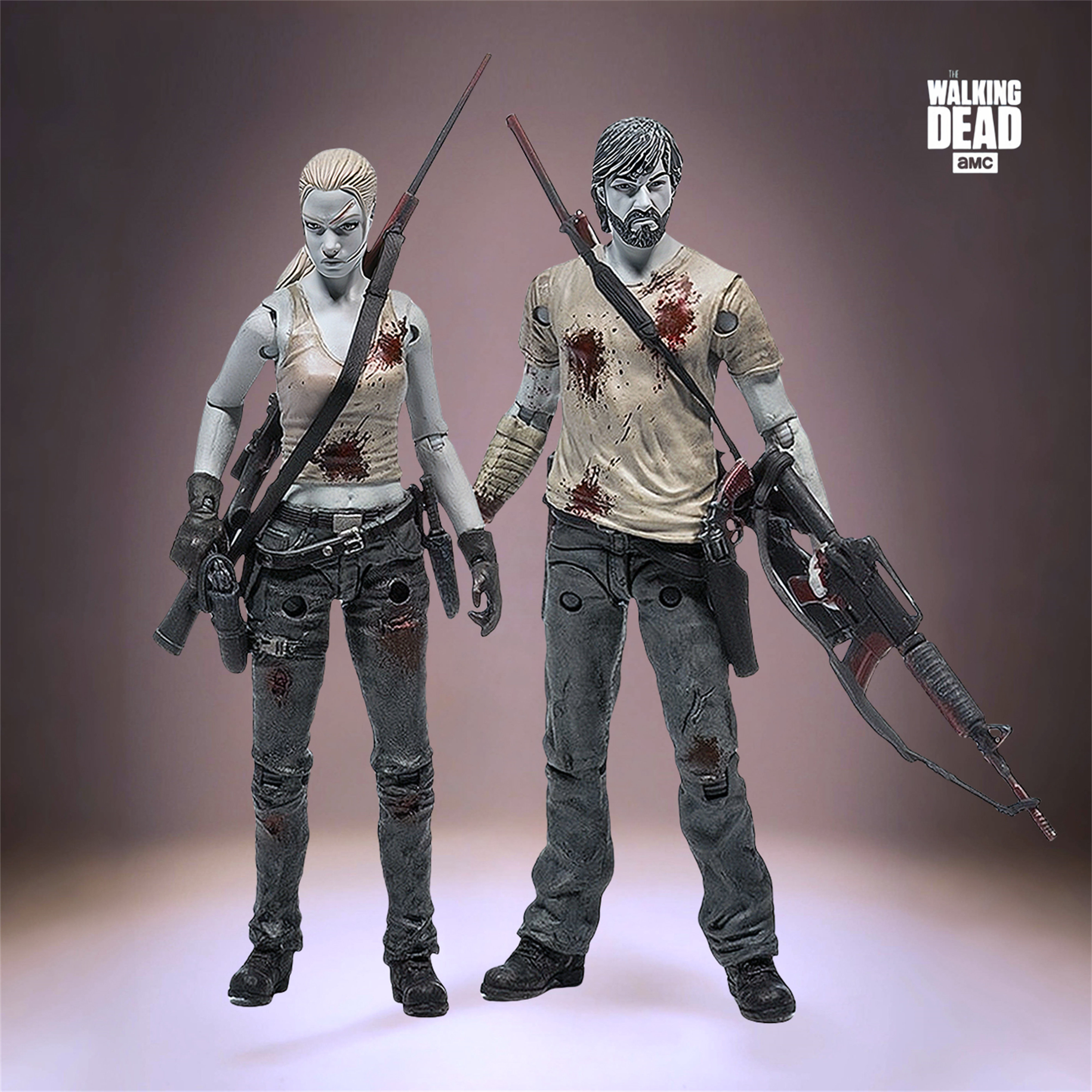 行尸走肉瑞克和安德莉亚可动手办