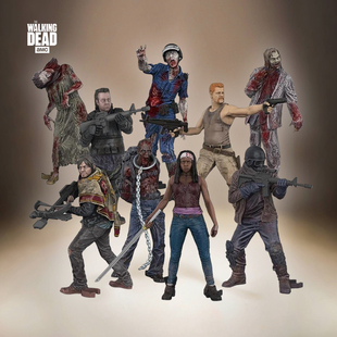 麦克法兰行尸走肉积木盲盒三代迷你人偶套装1/35兼容乐高拼装模型