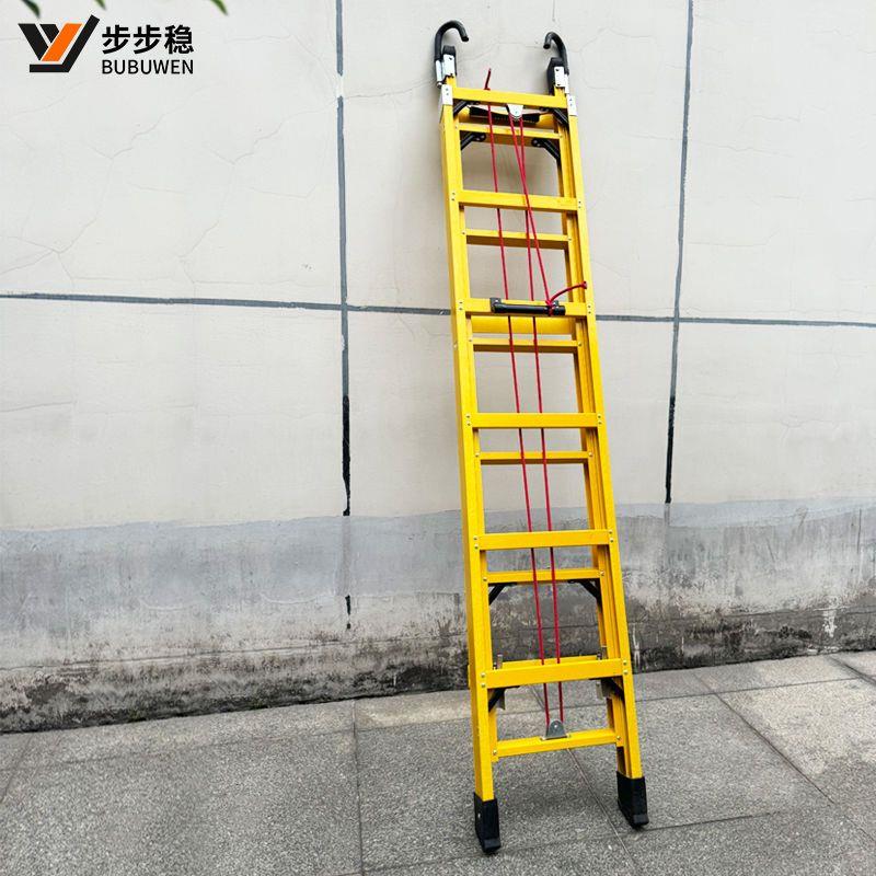 工程伸缩梯加厚升降梯子水电工用折叠直梯爬梯