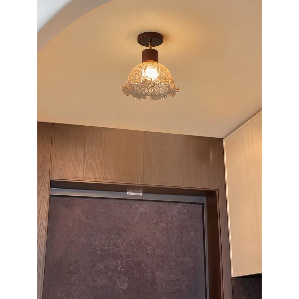 中古风过道走廊灯法式复古入户玄关灯衣帽间吸顶灯花朵阳台灯