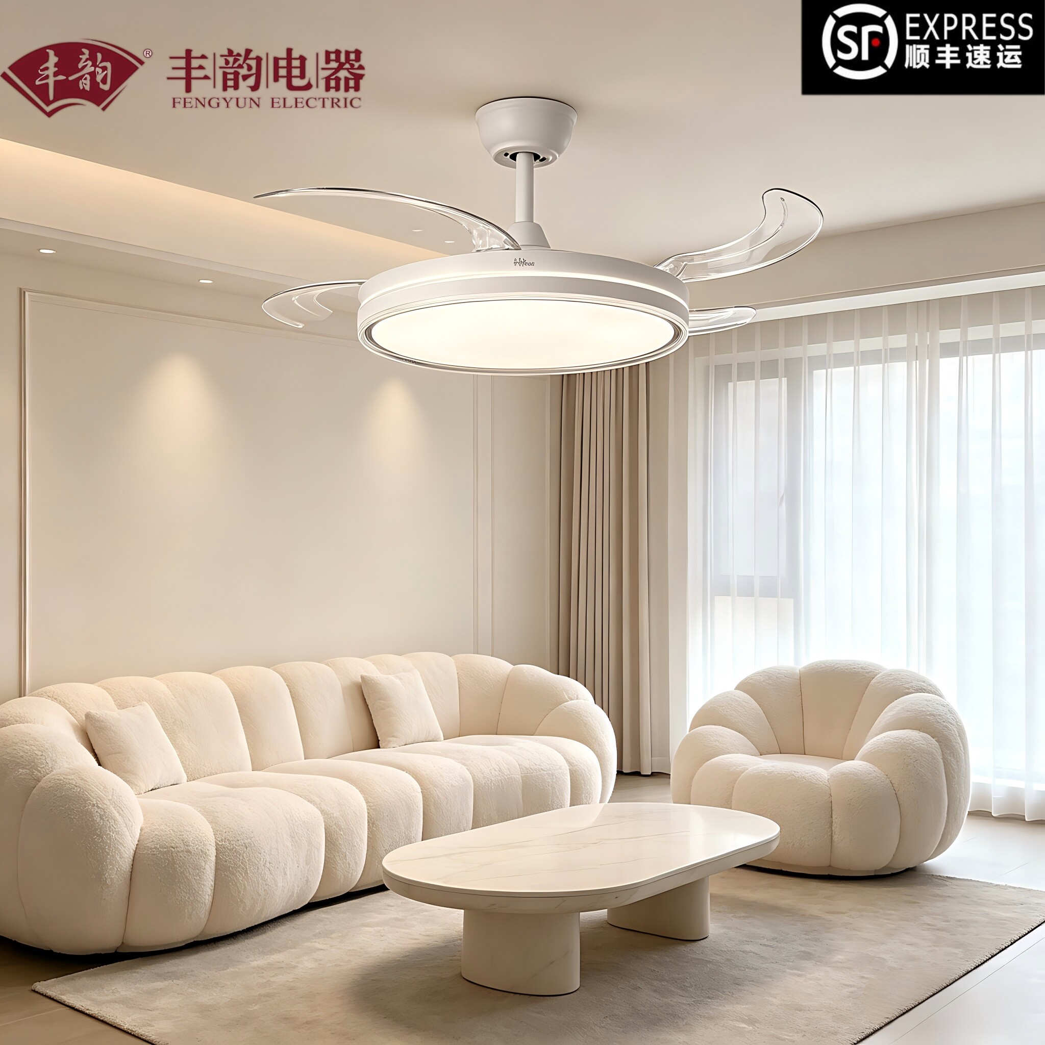 丰韵隐形风扇灯家用客厅餐厅现代