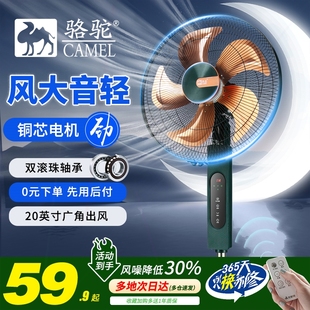 节能省电扇遥控 骆驼电风扇落地扇大风力家用宿舍摇头定时静音立式