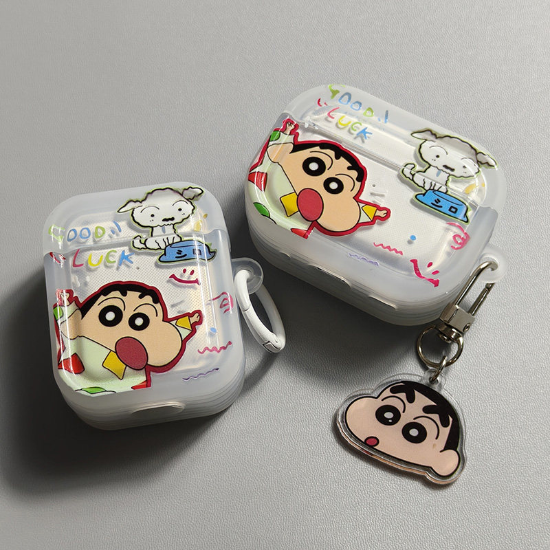 蜡笔小新airpods蓝牙耳机套适用苹果airpods pro第二代airpods3代airpods4软透明防摔airpods2透明保护壳PRO2图片