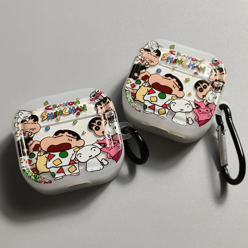 蜡笔小新airpods蓝牙耳机套适用苹果airpods pro第二代airpods3代airpods4软透明防摔airpods2透明保护壳PRO2图片