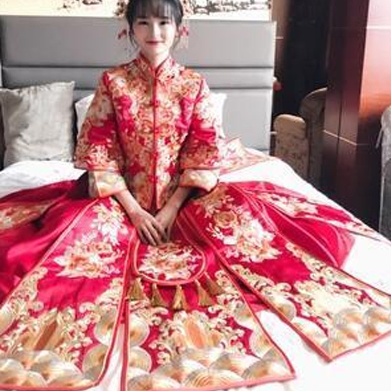 大码秀禾服新娘2020新款中式结婚礼服秀禾200斤胖mm孕妇女款秋季