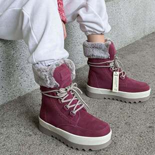 在售170美刀!出口外贸女大码加绒保暖厚底防滑中筒东北户外雪地靴